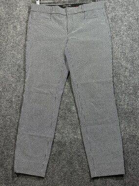 Banana Republic Pants Womens 4 Sloan Fit Black White Stretch Print Zip Fly
